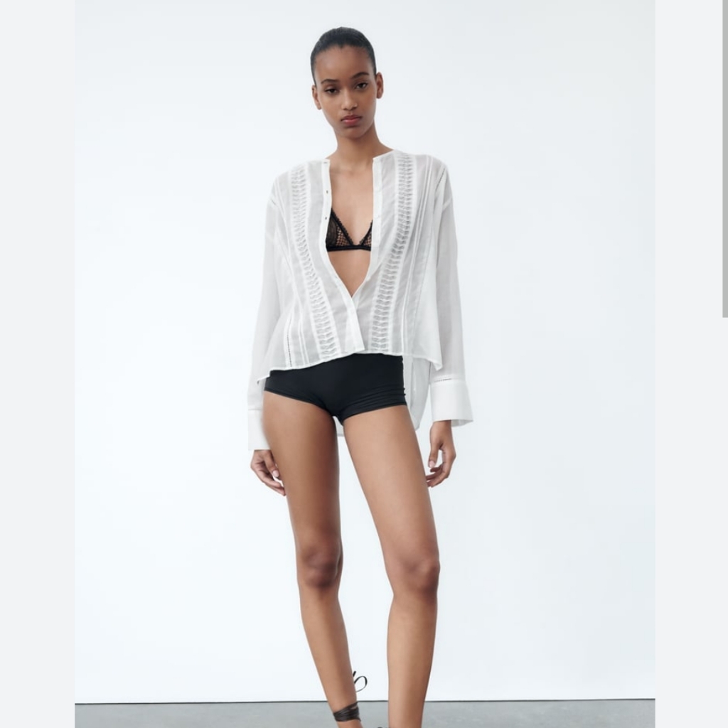 Blouse With Asymmetric Hem Size L